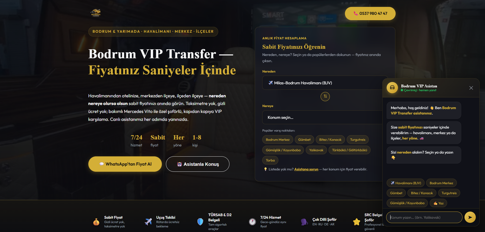 Havalimanı Transferim VIP transfer sitesi ana sayfası